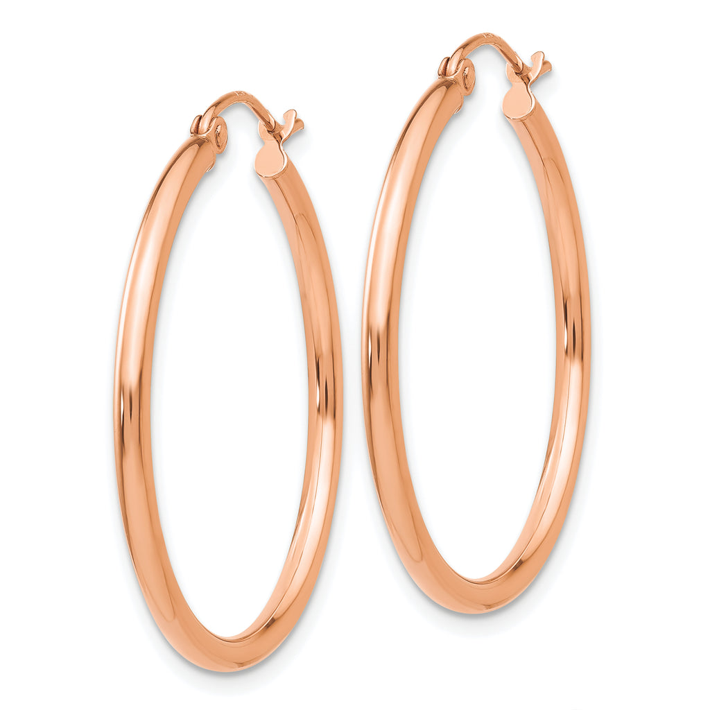 14K Rose Gold Polished Hoop Earrings
