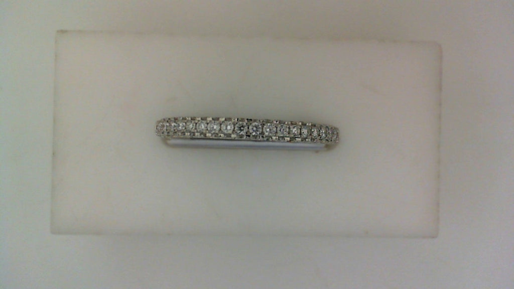 Lab-grown diamond wedding band, white gold.