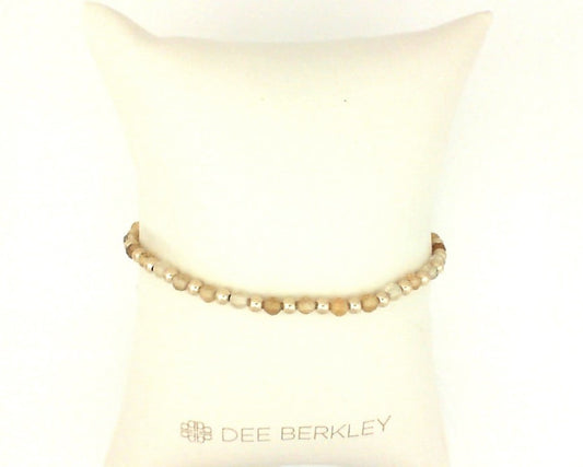 Stretch Color Gemstone Bracelet in Gold Filled Yellow Round Citrine