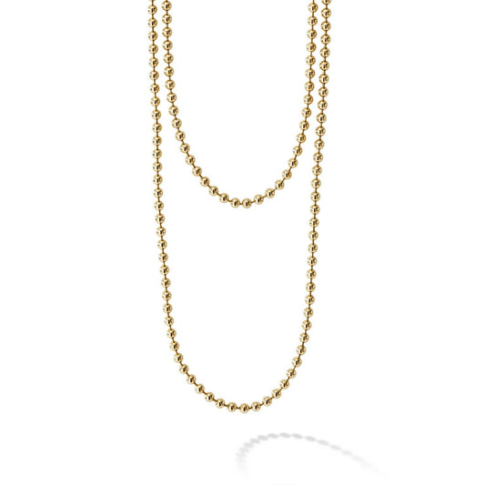 18K yellow gold polished ball chain.