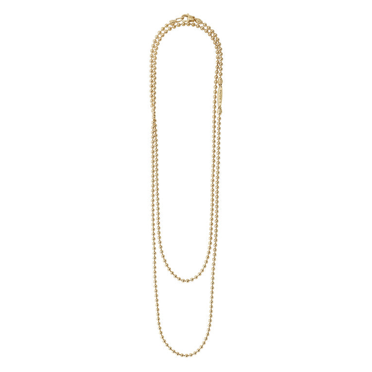 18K yellow gold polished ball chain.