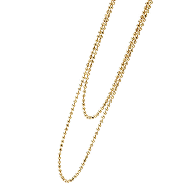 18K yellow gold polished ball chain.