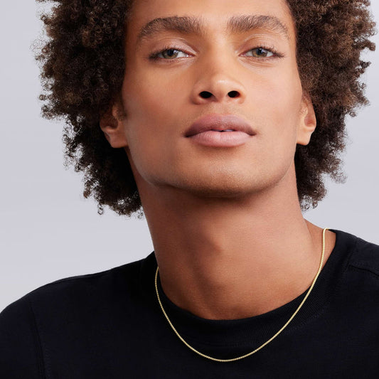 18K yellow gold polished caviar chain.