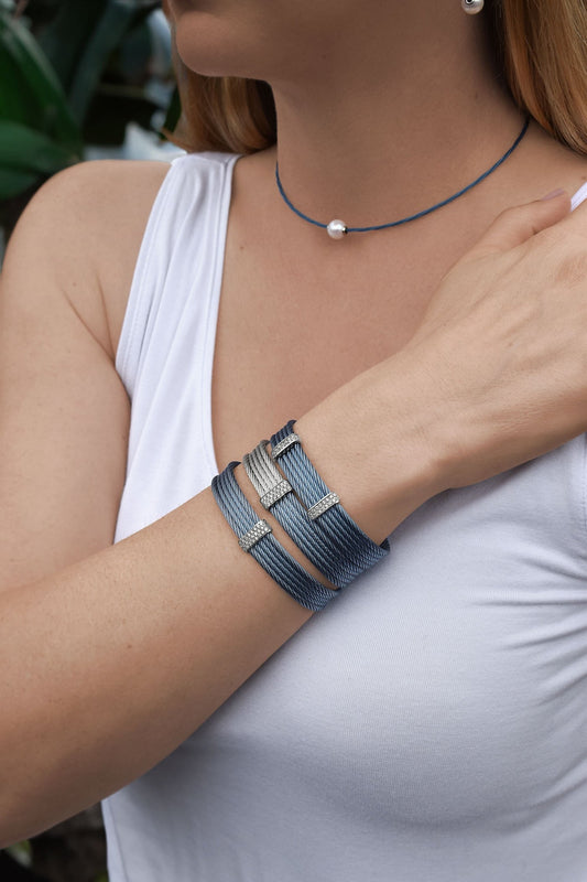 ALOR Natural Diamond Bracelet in Stainless Steel C