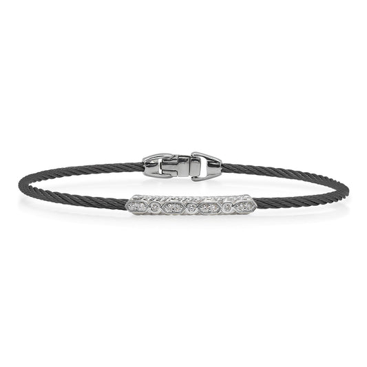 Black and white diamond bracelet with clasp.