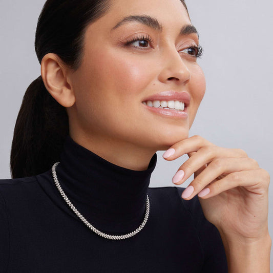 Sterling silver designer chain necklace.