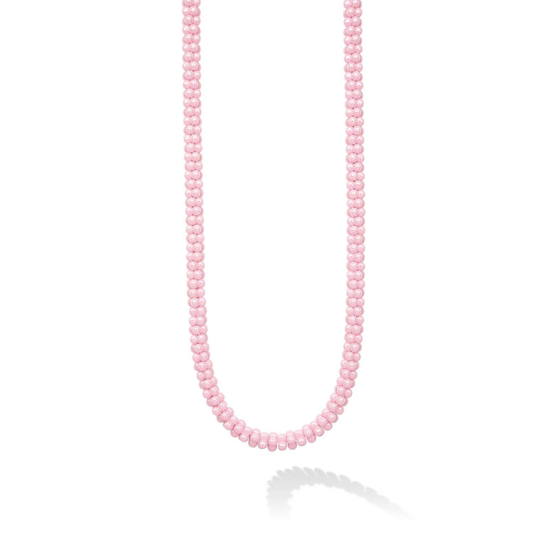 LAGOS Necklace in Sterling Silver and Ceramic Whit