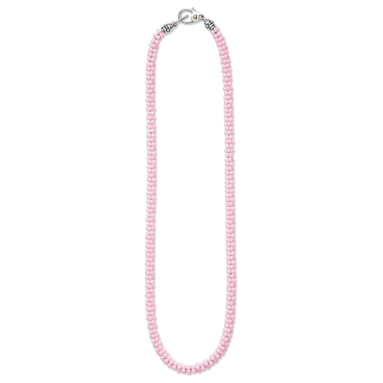 LAGOS Necklace in Sterling Silver and Ceramic Whit