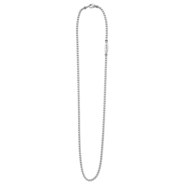 Sterling silver ball chain necklace, 22-inch.