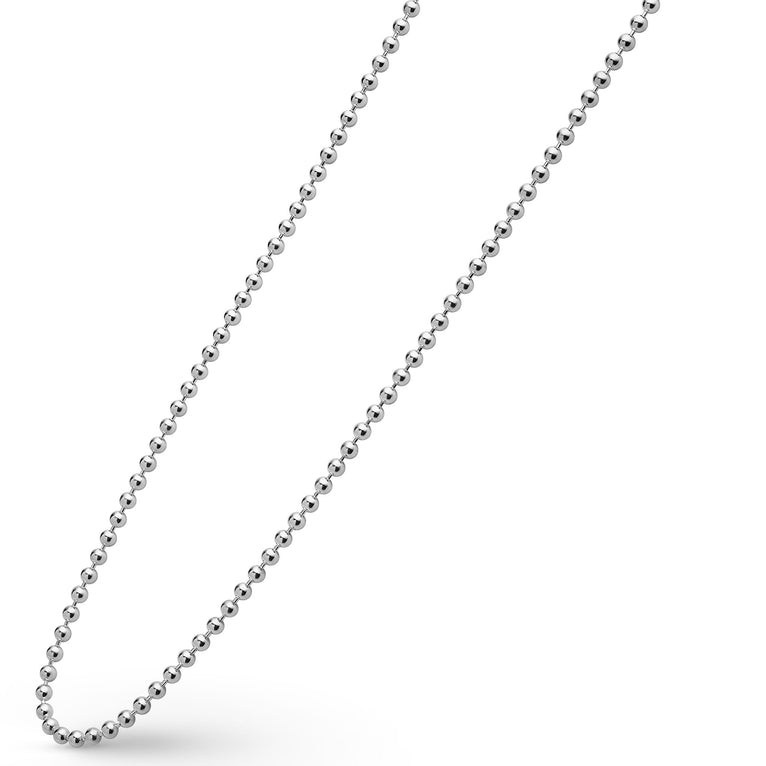 Sterling silver ball chain necklace.