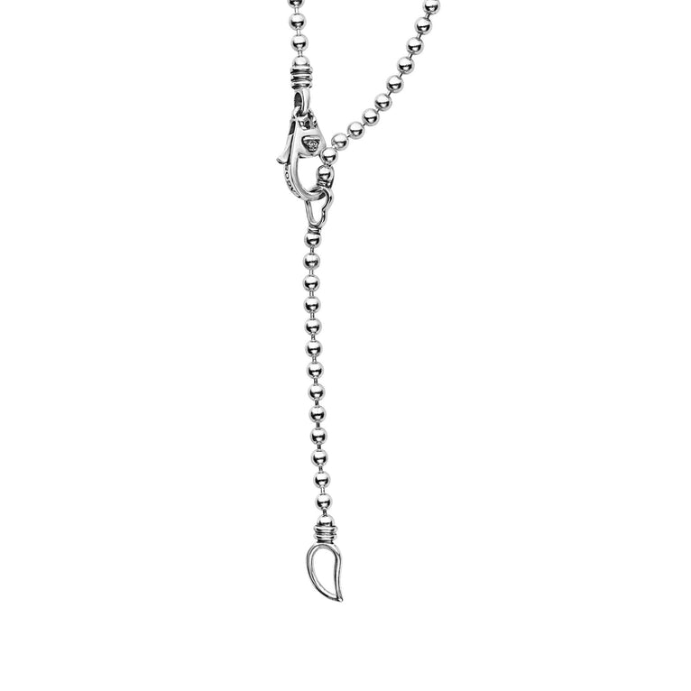 Sterling silver ball chain with clasp.