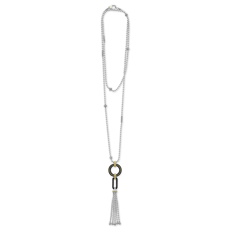 LAGOS Black Caviar Collection Tassel Necklace (No 