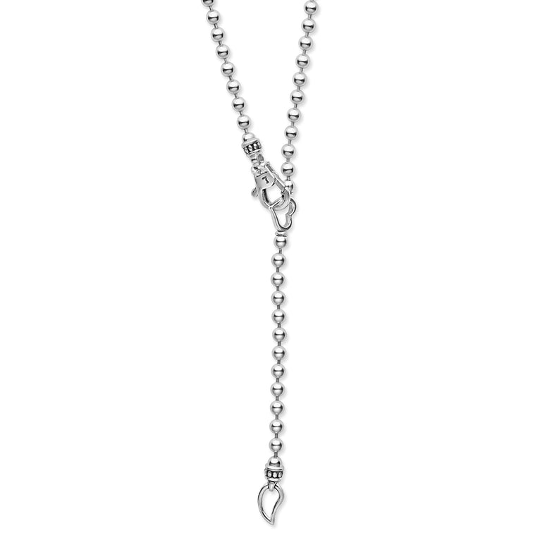 Sterling silver ball chain necklace.