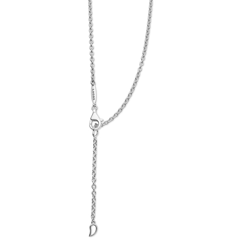 Sterling silver necklace with round diamond.