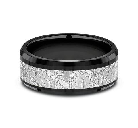 Tantalum titanium band, black and grey design.