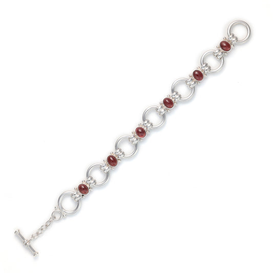 Marks Estate Department 2 Color Gemstone Bracelet in Sterling Silver White