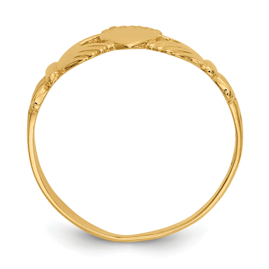 Intricate 10K yellow gold ring design.