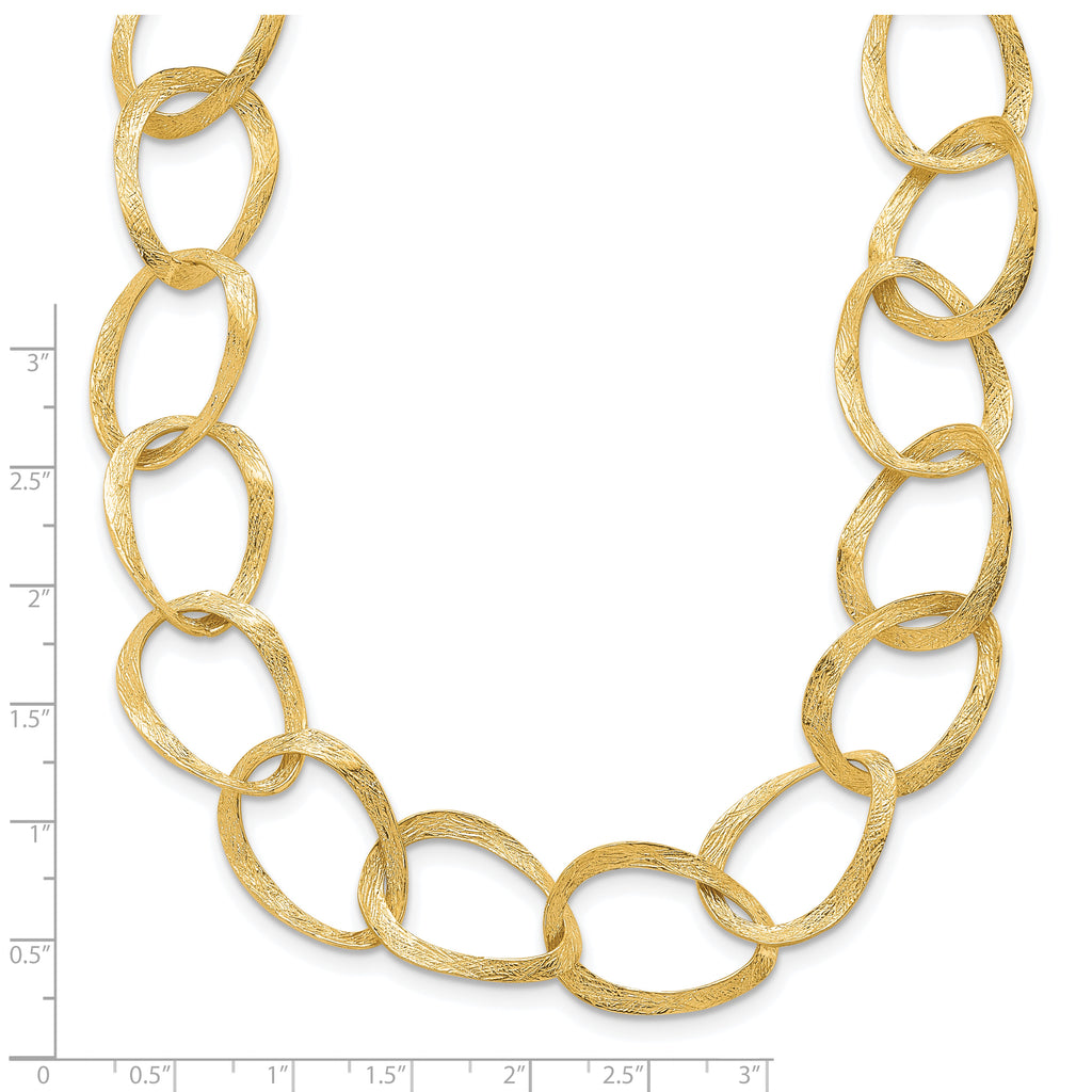 14K yellow gold open link necklace.