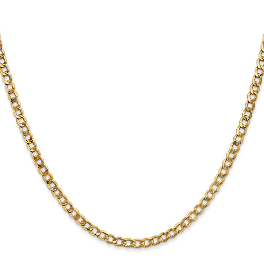 14K yellow gold curb chain necklace.