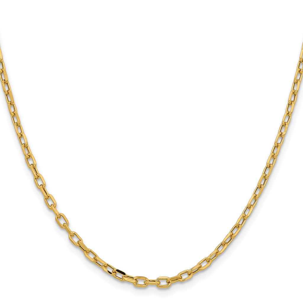 14K yellow gold diamond cut cable chain.