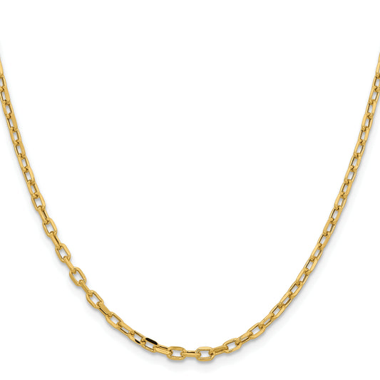 14K yellow gold diamond cut cable chain.