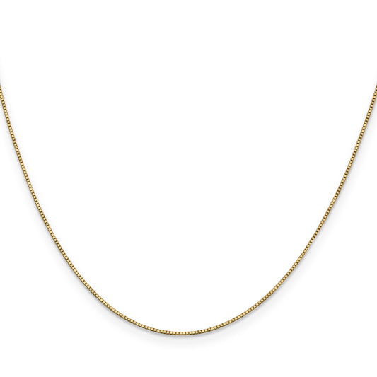 14K yellow gold box chain necklace.