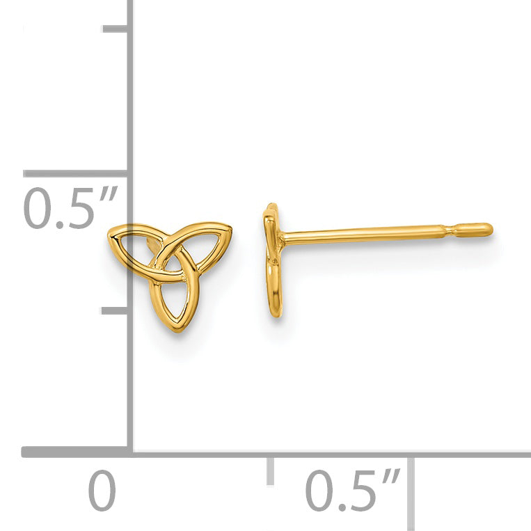 Celtic knot design, 14K yellow gold earrings.