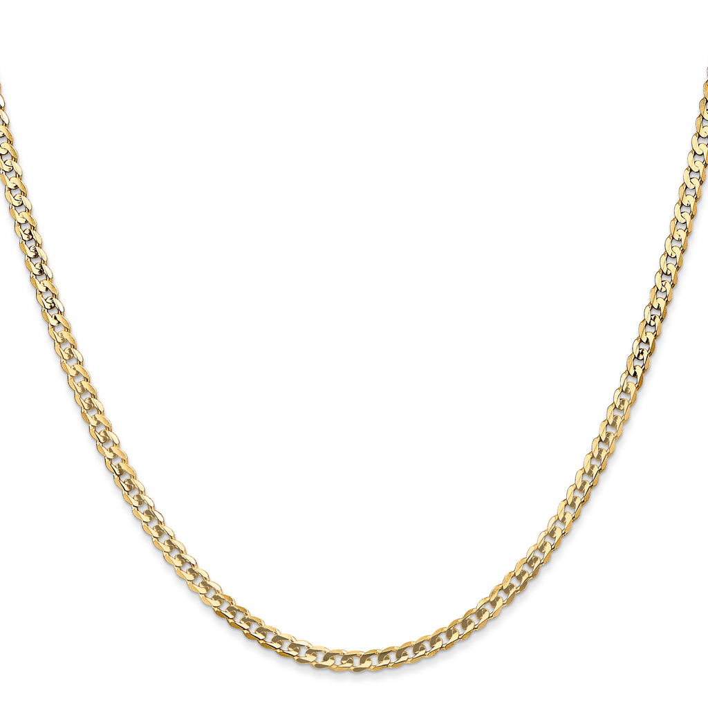 14K yellow gold curb chain necklace.