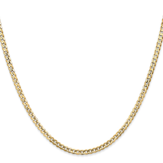 14K yellow gold curb chain necklace.