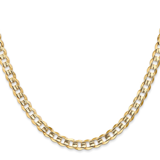 14K yellow gold curb chain necklace.