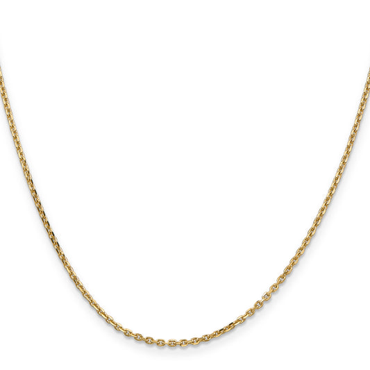 Diamond cut 14K yellow gold cable chain.