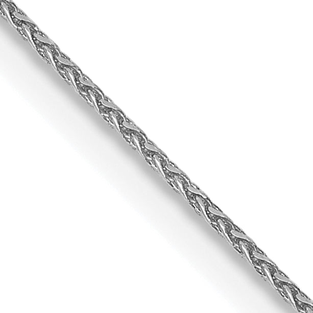 Diamond cut wheat chain, 14K white gold.