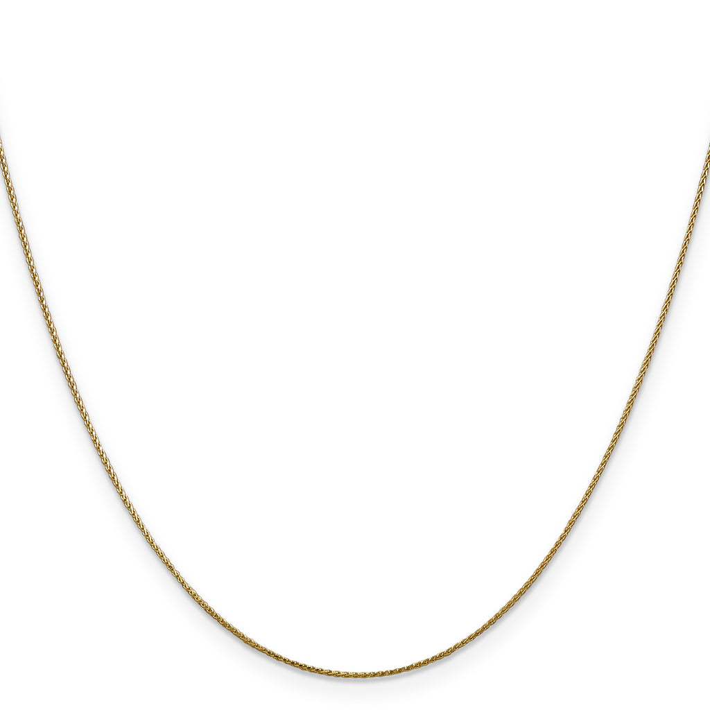 Diamond cut wheat chain, 14K yellow gold.