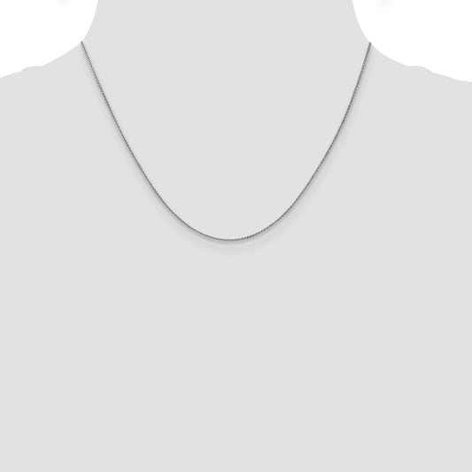 14K white gold wheat chain necklace.