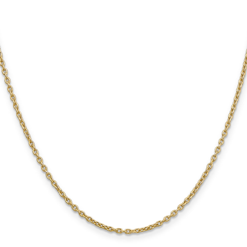 14K yellow gold cable link chain.