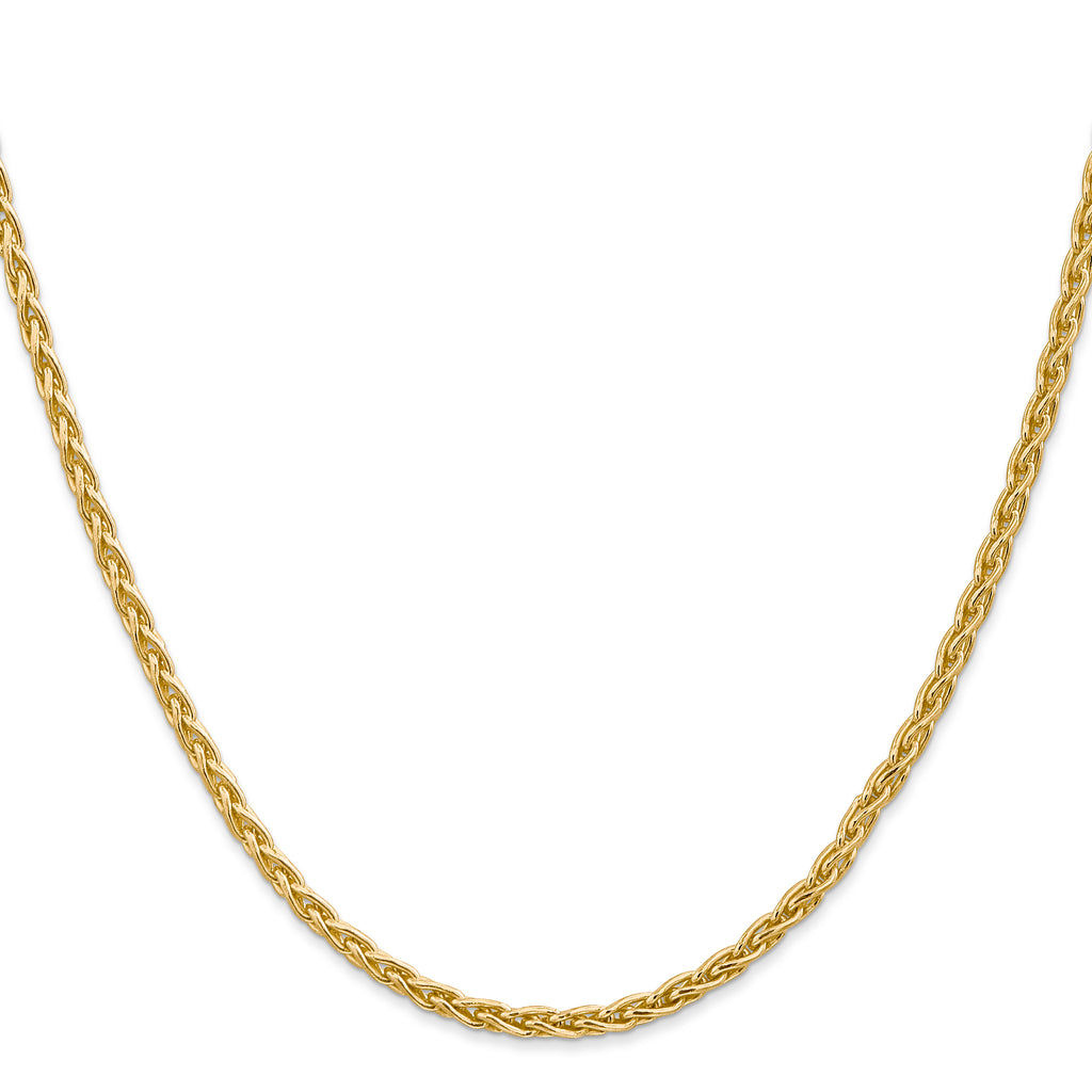 14K yellow gold Parisian wheat chain necklace.