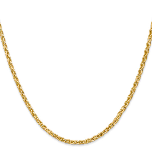 14K yellow gold Parisian wheat chain necklace.