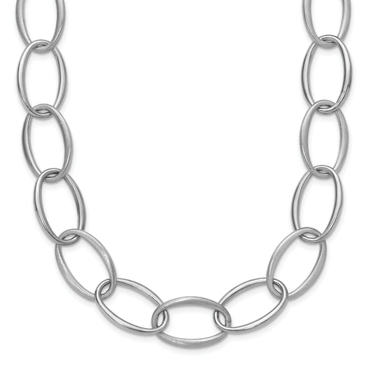 Sterling silver oval link necklace.