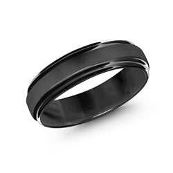 Cobalt black carved band, polished satin finish.