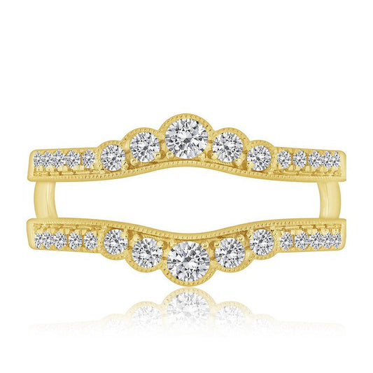 Contour Enhancer Ladies Wedding Band in 14 Karat Yellow with 0.50ctw Round Diamonds
