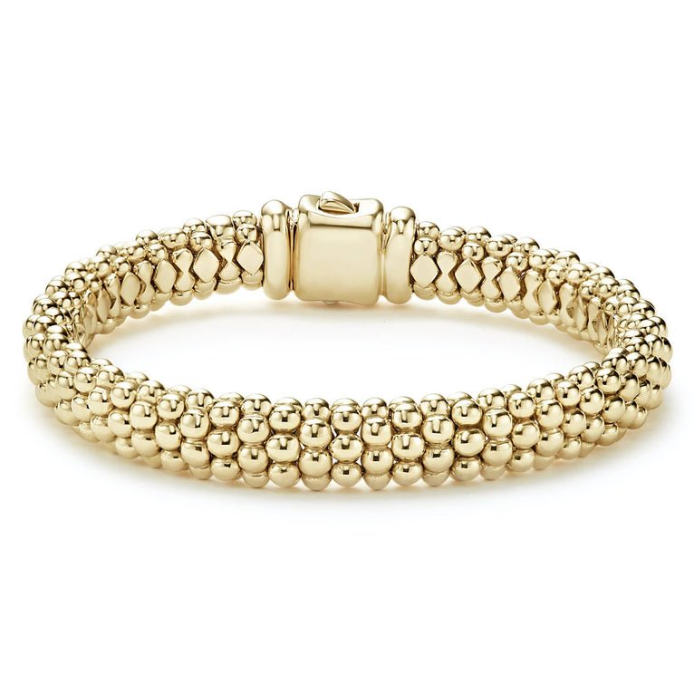 18K gold textured caviar bracelet.