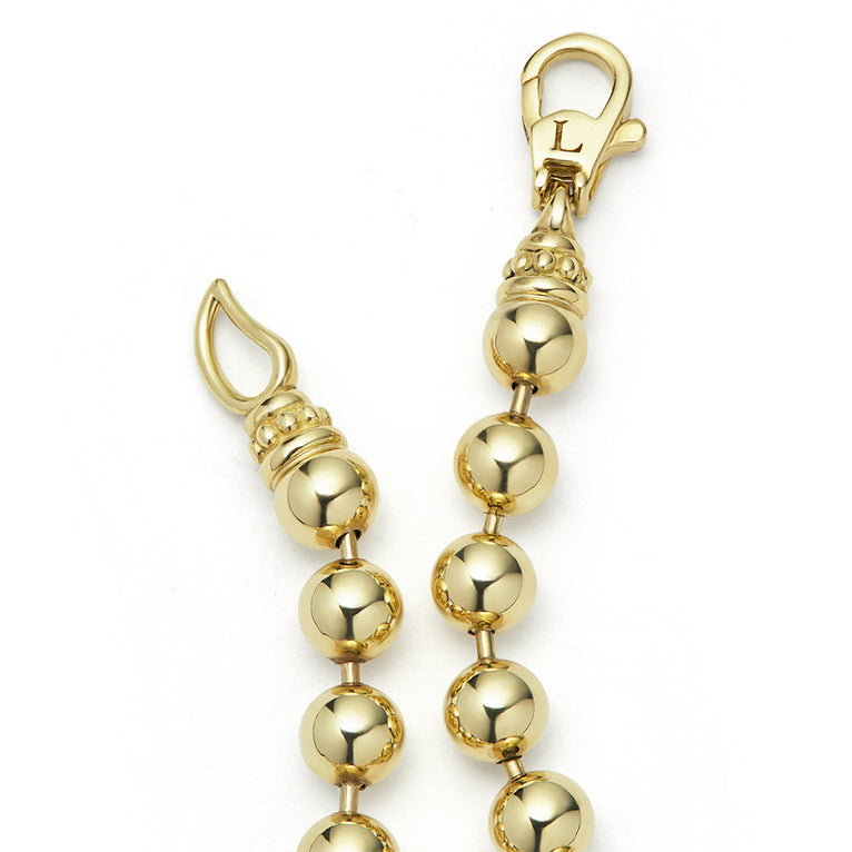 14K yellow gold ball chain bracelet.