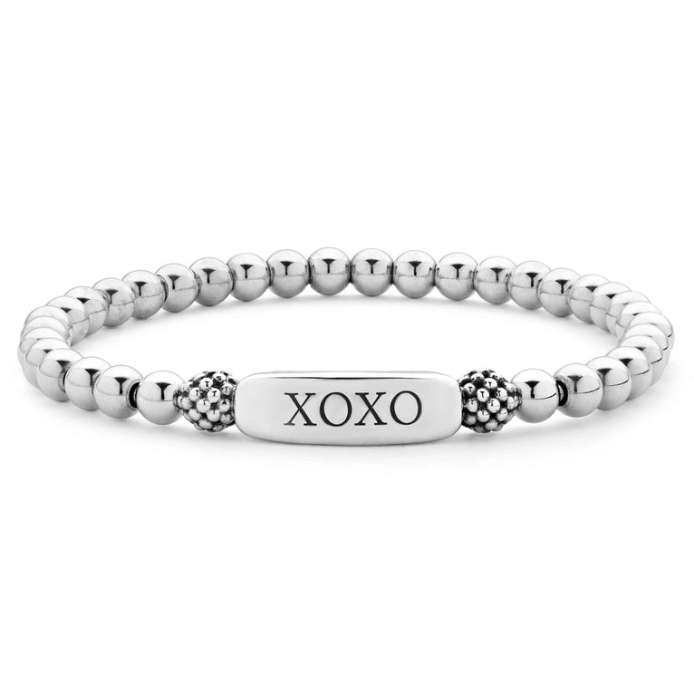 Sterling silver beaded bracelet with 