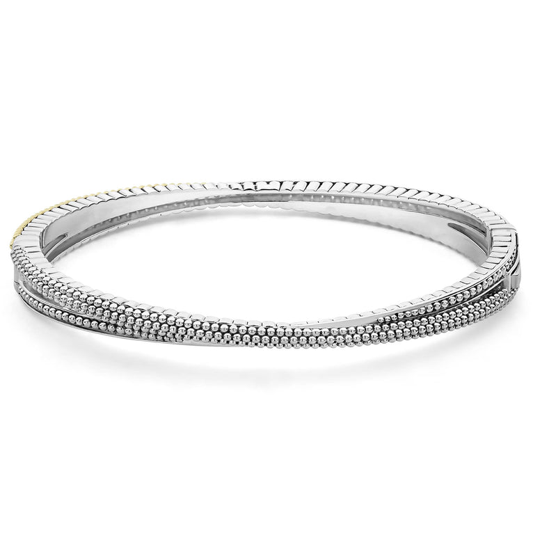 Sterling silver bracelet with diamond accents.