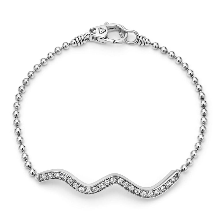 Sterling silver bracelet with diamond wave.