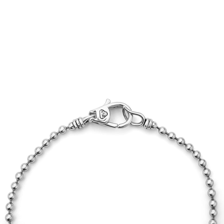 Sterling silver bead bracelet with clasp.