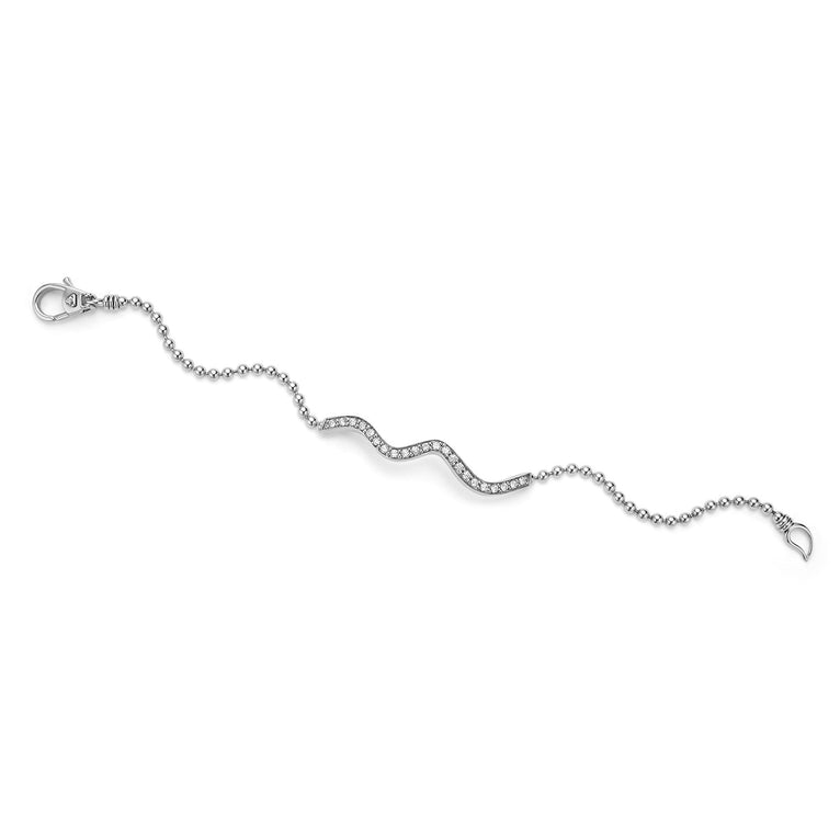 Sterling silver bracelet with diamond accents.