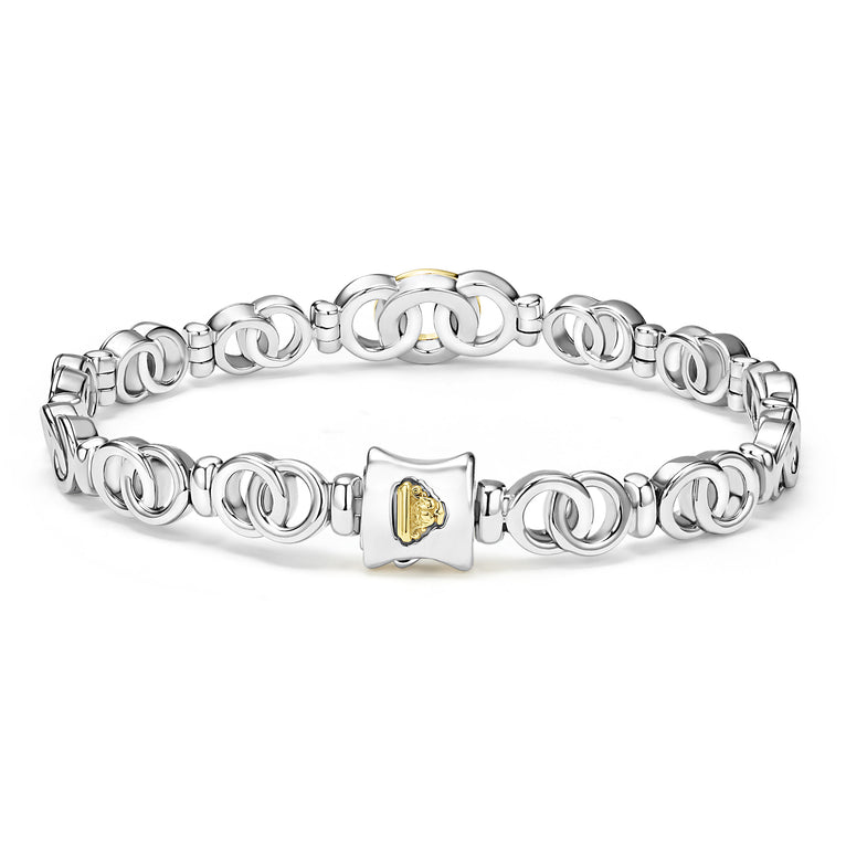 Sterling silver bracelet with diamond accents.