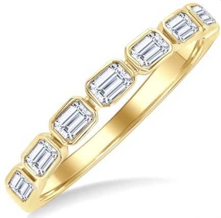 ReMARKable Designs Natural Diamond Band in 14 Karat Yellow Gold with 0.70ctw Emerald Diamonds