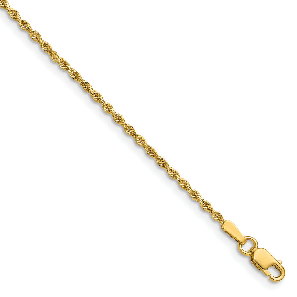 Diamond-cut rope chain, 14K yellow gold.